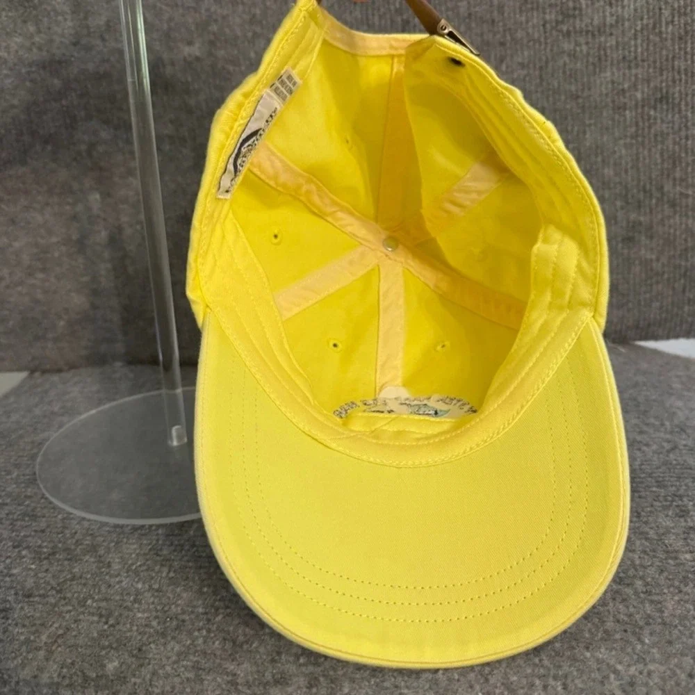 Fahrenheit Oyster Harbors Marine Cape Cod Yellow Hat Leather Strap Baseball Cap